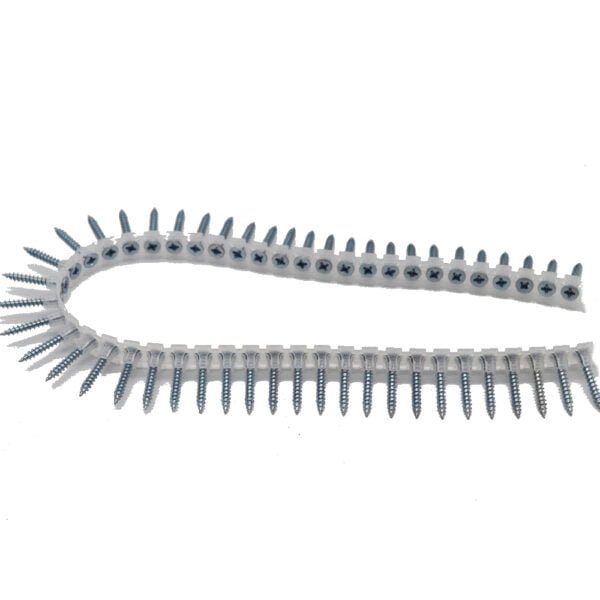 OEM collated screws in strips for screw gun applications