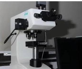 A hardness tester used to check the hardness of metal fasteners and components.