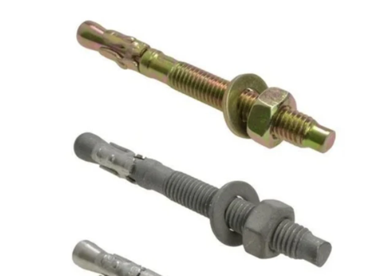Wedge anchors with 316 stainless sleeves shown in several finishes.
